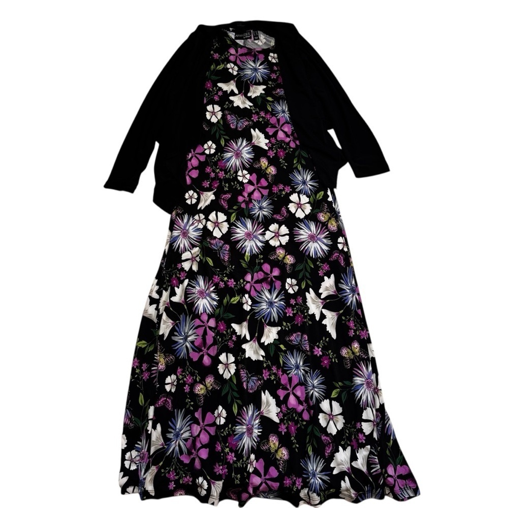 Attitudes by Renee Como Jersey Maxi Dress and Cardigan Shrug Set Size XSP NWT
